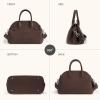 imageBOSTANTEN Satchel Purses for Women Trendy Top Handle Handbags Vegan Leather Designer Shoulder Bag with Adjustable StrapBcoffee