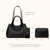 imageBOSTANTEN Satchel Purses for Women Trendy Top Handle Handbags Vegan Leather Designer Shoulder Bag with Adjustable StrapBlack