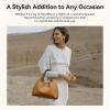 imageBOSTANTEN Satchel Purses for Women Trendy Top Handle Handbags Vegan Leather Designer Shoulder Bag with Adjustable StrapBrown