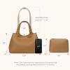 imageBOSTANTEN Satchel Purses for Women Trendy Top Handle Handbags Vegan Leather Designer Shoulder Bag with Adjustable StrapBrown