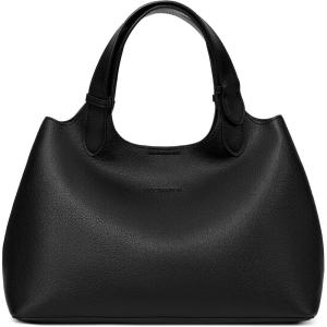 imageBOSTANTEN Satchel Purses for Women Trendy Top Handle Handbags Vegan Leather Designer Shoulder Bag with Adjustable StrapBlack