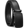 imageBOSTANTEN Mens Belt Ratchet Belts for Men Leather Dress Casual with Adjustable Buckle Cut for Fit001all Black