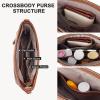 imageBOSTANTEN Crossbody Purses for Women Vegan Leather Shoulder Handbags Hobo Bag with Detachable Strap for Daily Travel ampamp WorkBrown