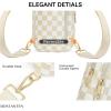 imageBOSTANTEN Sling Bag Quilted Crossbody Bags for Women Cross Body Purse Leather Fanny Pack with Adjustable Guitar StrapAcheckered Beige
