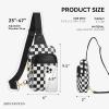 imageBOSTANTEN Sling Bag Quilted Crossbody Bags for Women Cross Body Purse Leather Fanny Pack with Adjustable Guitar StrapAcheckered Black