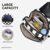 imageBOSTANTEN Sling Bag Quilted Crossbody Bags for Women Cross Body Purse Leather Fanny Pack with Adjustable Guitar StrapAcheckered Black