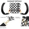 imageBOSTANTEN Sling Bag Quilted Crossbody Bags for Women Cross Body Purse Leather Fanny Pack with Adjustable Guitar StrapAcheckered Black