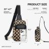 imageBOSTANTEN Sling Bag Quilted Crossbody Bags for Women Cross Body Purse Leather Fanny Pack with Adjustable Guitar StrapAcheckered Coffee