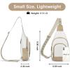 imageBOSTANTEN Sling Bag for Women Leather Crossbody Bag Vintage Cross Body Purse for Travel with Guitar Strap Bohemian StyleBeige  Light Brown