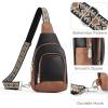 imageBOSTANTEN Sling Bag for Women Leather Crossbody Bag Vintage Cross Body Purse for Travel with Guitar Strap Bohemian StyleBlackbrown