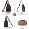 imageBOSTANTEN Sling Bag for Women Leather Crossbody Bag Vintage Cross Body Purse for Travel with Guitar Strap Bohemian StyleBlackbrown