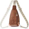 imageBOSTANTEN Sling Bag for Women Leather Crossbody Bag Vintage Cross Body Purse for Travel with Guitar Strap Bohemian StyleBrown