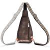 imageBOSTANTEN Sling Bag for Women Leather Crossbody Bag Vintage Cross Body Purse for Travel with Guitar Strap Bohemian StyleCoffee