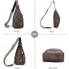 imageBOSTANTEN Sling Bag for Women Leather Crossbody Bag Vintage Cross Body Purse for Travel with Guitar Strap Bohemian StyleCoffee