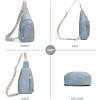 imageBOSTANTEN Sling Bag for Women Leather Crossbody Bag Vintage Cross Body Purse for Travel with Guitar Strap Bohemian StyleLight Blue