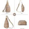 imageBOSTANTEN Sling Bag for Women Leather Crossbody Bag Vintage Cross Body Purse for Travel with Guitar Strap Bohemian StyleLight Brown