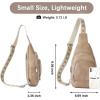 imageBOSTANTEN Sling Bag for Women Leather Crossbody Bag Vintage Cross Body Purse for Travel with Guitar Strap Bohemian StyleLight Brown