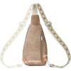 imageBOSTANTEN Sling Bag for Women Leather Crossbody Bag Vintage Cross Body Purse for Travel with Guitar Strap Bohemian StyleLight Brown