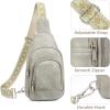 imageBOSTANTEN Sling Bag for Women Leather Crossbody Bag Vintage Cross Body Purse for Travel with Guitar Strap Bohemian StyleTwilight Grey