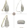 imageBOSTANTEN Sling Bag for Women Leather Crossbody Bag Vintage Cross Body Purse for Travel with Guitar Strap Bohemian StyleTwilight Grey
