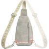 imageBOSTANTEN Sling Bag for Women Leather Crossbody Bag Vintage Cross Body Purse for Travel with Guitar Strap Bohemian StyleTwilight Grey