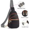 imageBOSTANTEN Small Sling Bag for Women Leather Crossbody Bags Fanny Pack Chest Bag for TravelABlack