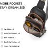 imageBOSTANTEN Small Sling Bag for Women Leather Crossbody Bags Fanny Pack Chest Bag for TravelABlack