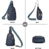 imageBOSTANTEN Small Sling Bag for Women Leather Crossbody Bags Fanny Pack Chest Bag for TravelABlue