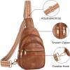 imageBOSTANTEN Small Sling Bag for Women Leather Crossbody Bags Fanny Pack Chest Bag for TravelABrown