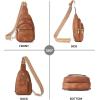 imageBOSTANTEN Small Sling Bag for Women Leather Crossbody Bags Fanny Pack Chest Bag for TravelABrown