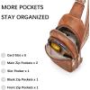 imageBOSTANTEN Small Sling Bag for Women Leather Crossbody Bags Fanny Pack Chest Bag for TravelABrown