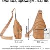 imageBOSTANTEN Small Sling Bag for Women Leather Crossbody Bags Fanny Pack Chest Bag for TravelACamel Brown