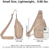 imageBOSTANTEN Small Sling Bag for Women Leather Crossbody Bags Fanny Pack Chest Bag for TravelALight Brown
