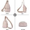imageBOSTANTEN Small Sling Bag for Women Leather Crossbody Bags Fanny Pack Chest Bag for TravelAPink