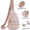 imageBOSTANTEN Small Sling Bag for Women Leather Crossbody Bags Fanny Pack Chest Bag for TravelAPink