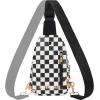 imageBOSTANTEN Small Sling Bag for Women Leather Crossbody Bags Fanny Pack Chest Bag for TravelAcheckered Black