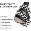 imageBOSTANTEN Small Sling Bag for Women Leather Crossbody Bags Fanny Pack Chest Bag for TravelAcheckered Black