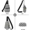 imageBOSTANTEN Small Sling Bag for Women Leather Crossbody Bags Fanny Pack Chest Bag for TravelAcheckered Black
