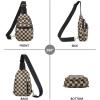 imageBOSTANTEN Small Sling Bag for Women Leather Crossbody Bags Fanny Pack Chest Bag for TravelAcheckered Coffee