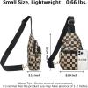 imageBOSTANTEN Small Sling Bag for Women Leather Crossbody Bags Fanny Pack Chest Bag for TravelAcheckered Coffee