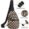 imageBOSTANTEN Small Sling Bag for Women Leather Crossbody Bags Fanny Pack Chest Bag for TravelAcheckered Coffee