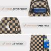 imageBOSTANTEN Small Sling Bag for Women Leather Crossbody Bags Fanny Pack Chest Bag for TravelAcheckered Coffee