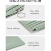 imageBOSTANTEN Small Wallet For Women RFID Leather Credit Card Holder Slim Wristlet Keychain Wallet With Zipper Pocket Mint Green CheckeredALight Green