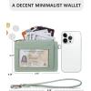 imageBOSTANTEN Small Wallet For Women RFID Leather Credit Card Holder Slim Wristlet Keychain Wallet With Zipper Pocket Mint Green CheckeredALight Green