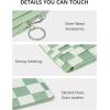imageBOSTANTEN Small Wallet For Women RFID Leather Credit Card Holder Slim Wristlet Keychain Wallet With Zipper Pocket Mint Green CheckeredCheckered Green