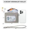 imageBOSTANTEN Small Wallet For Women RFID Leather Credit Card Holder Slim Wristlet Keychain Wallet With Zipper Pocket Mint Green CheckeredGrey