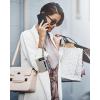 imageBOSTANTEN Small Wallet For Women RFID Leather Credit Card Holder Slim Wristlet Keychain Wallet With Zipper Pocket Mint Green CheckeredGrey
