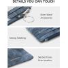 imageBOSTANTEN Small Wallet For Women RFID Leather Credit Card Holder Slim Wristlet Keychain Wallet With Zipper Pocket Mint Green CheckeredRDenim Blue