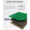 imageBOSTANTEN Small Wallet For Women RFID Leather Credit Card Holder Slim Wristlet Keychain Wallet With Zipper Pocket Mint Green CheckeredRGreenWhiteBlue