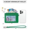 imageBOSTANTEN Small Wallet For Women RFID Leather Credit Card Holder Slim Wristlet Keychain Wallet With Zipper Pocket Mint Green CheckeredRGreenWhiteBlue